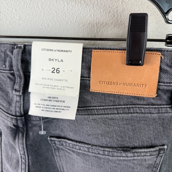 New Citizens of Humanity Skyla Mid Rise Cigarette Jeans Covert Black Denim 26 - Picture 14 of 16